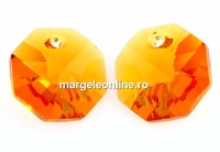 Swarovski, octagon pendant, topaz, 14mm - x1