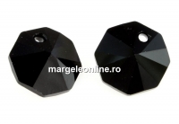 Swarovski, octagon pendant, jet, 14mm - x1