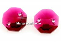 Swarovski, octagon link, ruby, 12mm - x2