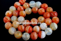 Brick lace agate, faceted round, 10mm