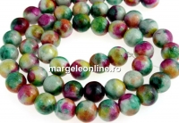 Multicolor jade, round, 8mm