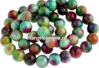 Multicolor jade, round, 8mm