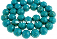 Natural turquoise stone, blue sea, round, 12mm
