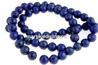 Natural turquoise stone, blue lapis, round, 7mm