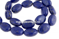 Natural turquoise stone, blue lapis, flat oval, 17x12.5mm