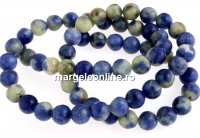 Blue spot sodalite, round, 6.5mm