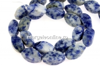 Blue spot sodalite, twisted, 16x10mm