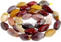 Mookaite, twisted, 14x8mm