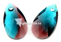 Swarovski, pandantiv picatura, burgundy-blue zircon blend, 16mm - x1