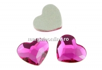 Swarovski, cabochon inima, fuchsia, 10mm - x1