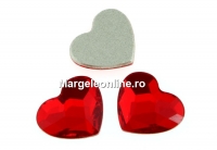 Swarovski, heart cabochon, light siam, 10mm - x1