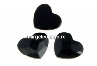 Swarovski, heart cabochon, jet, 10mm - x1