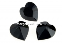 Swarovski, fancy chaton heart, jet, 11x10mm - x1