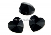 Swarovski, margele inima, jet, 8mm - x2