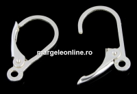Earring findings, 925 silver, click, system, 17mm- x1pair