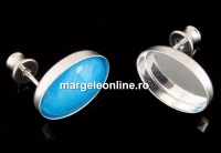 Tortite cercei argint 925, platou pentru cabochon 14x10mm, - x1per