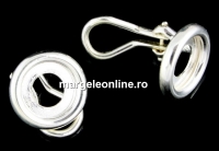 Tortite cercei clips argint 925, platou cabochon 8mm, - x1per