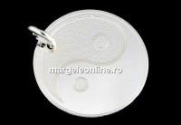 Charm, ying yang, 925 silver, 16.5mm - x1