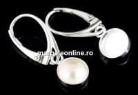 Tortite cercei argint 925, platou pentru cabochon 8mm, - x1per