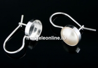 Tortite cercei argint 925, platou pentru cabochon 8mm, - x1per