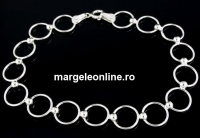 Bracelet, big jump rings,10mm, 925 silver, 19cm - x1