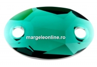 Swarovski, link oval, emerald, 28x17mm - x1