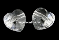 Swarovski, margele inima, crystal, 8mm - x2