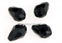 Swarovski, margele picatura, jet, 9x6mm - x2