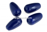 Perle Swarovski picatura, dark lapis, 11.5x6mm - x2