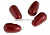 Swarovski drop pearls, bordeaux, 15x8mm - x2
