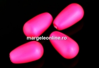 Perle Swarovski picatura, neon pink, 11.5x6mm - x2