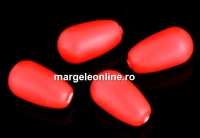 Swarovski drop pearls, neon red, 11.5x6mm - x2