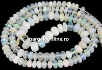 Natural white opal, rondelle, 4.5-7mm
