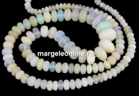 Natural ivory opal, rondelle, 3-8.5mm