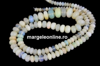 Natural ivory opal, rondelle, 3.5-8mm