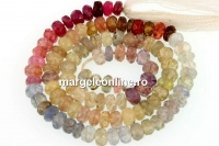 Multicolor sapphire, natural stone, faceted rondelle, 3.3mm