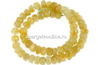 Yellow sapphire, natural stone, faceted rondelle, 4mm