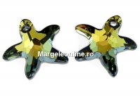 Swarovski, starfish pendant, crystal tabac, 16mm - x1