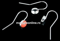 Tortite cercei pentru cabochon perla 6mm, argint 925, 25mm - x1per