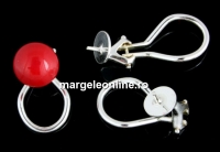 Tortite cercei clips pentru cabochon 6mm, argint 925, - x1per