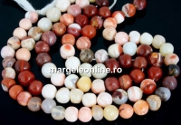 Margele mexican fire opal, rotund neregulat, 6-6.5mm