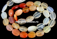 Margele mexican fire opal natural, oval fatetat neregulat, 7.5-10mm