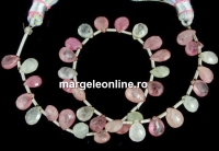 Margele safire naturale multicolore, brioleta fatetata, 7x5mm
