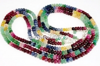 Margele rubine, safire multicolore si smaralde, rondela fatetata, 5-5.5mm
