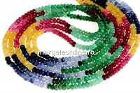 Margele rubine, safire multicolore si smaralde, rondela fatetata, 3.5mm