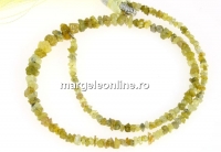 Diamant natural brut neprelucrat, verde lime, chips, 1.8-4mm