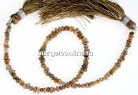 Diamant natural brut neprelucrat, argintiu-maro, chips, 2.5-4mm