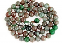 Margele granat verde natural, rotund, 6-6.5mm