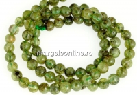 Margele granat grosular oliv natural, rotund, 5.2mm