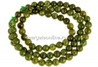 Margele granat grosular oliv natural, rotund, 5.2mm